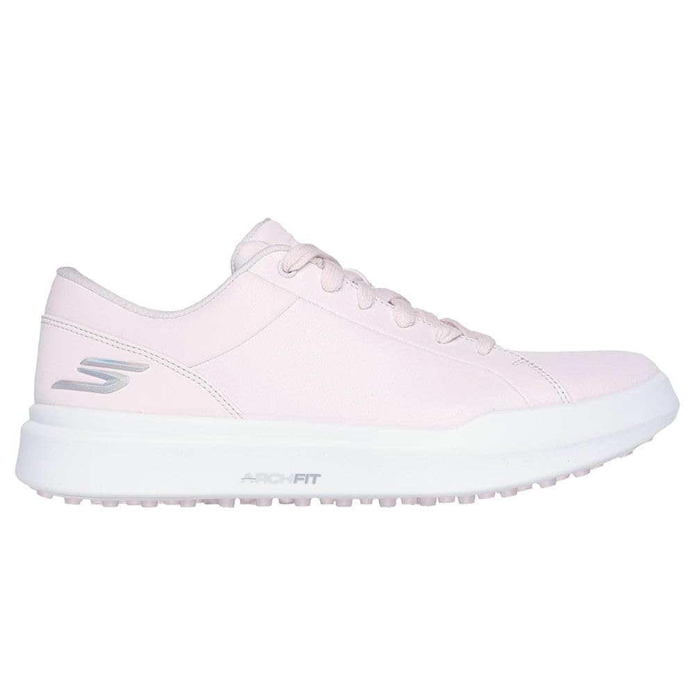 Skechers Golf Women's Drive 6 Arch Leather Relaxed Fit Waterproof Golf Shoe Sneaker, Pink, 10