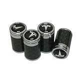Batu 4pcs Carbon Tesla Logo Emblem Auto Car Wheel Tire Air Valve Caps Stem Cover Accessories For Tesla Model S/Model X/Model 3