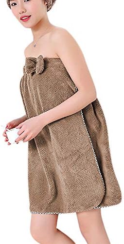 Bath Towel Wrap for Women Soft Water Absorbent Bathrobe Tube Top Bathrobe Strapless Towelling Bathrobe Dressing Gown Women Bath Skirt Dress Beach Spa Sauna Wrap Towel Hotel Robes Bowknot Pocket Towel