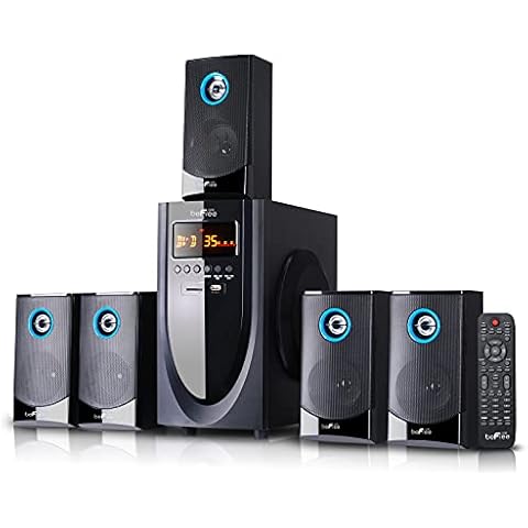 beFree Sound 5.1 Channel Bluetooth Surround Sound Speaker System in Black Cover