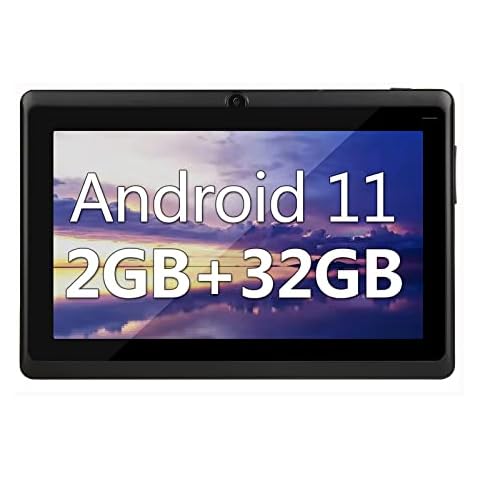 haipky 7 Inch Google Android 11.0 Tablet PC, 2GB RAM+32GB ROM, Quad Core, Dual Cameras, 1024x600 HD Screen, WiFi, Bluetooth, GMS, Gift for Adult & Kids (Black) Cover
