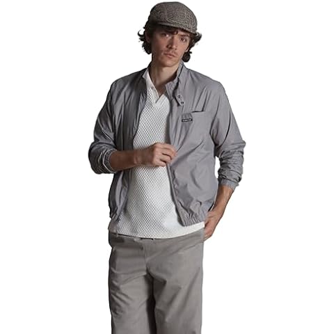 Members Only Men’s Windbreaker Packable Jacket, Waterproof Rain Jacket Men Lightweight for Golf Cycling Running Fishing Hikking Gear - Light Grey Small Cover