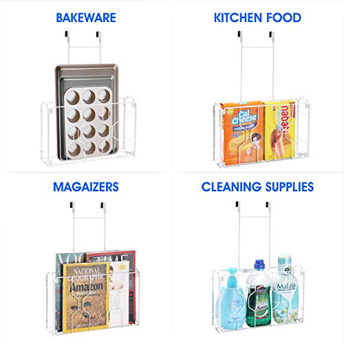 2 Pack- Simple Trending Over The Door/Wall Mount Cabinet Door Organizer Holder In Kitchen Or Pantry For Cutting Board, Aluminum Foil, Cleaning Supplies, White #TOP3