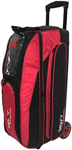 Moxy Bowling Products Blade Triple Roller Bowling Bag- Red/Black