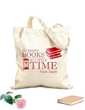 Sac cadeau pour bouteille de vin en toile Tant de livres, si peu de temps....