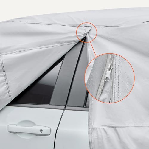 Amazon Basics Full Car Cover, Fits SUV Vehicles up to 193", Silver - image 3