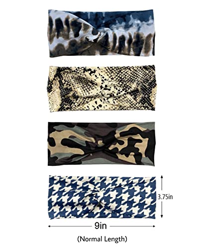 Sweetkie Twist Front Headbands - Cute Head Wraps Perfect For Yoga, Workouts, Daywear, Happy Hour - Fashion Accessory For Women, Girls, Teens - Snake, Camouflage thumb #1