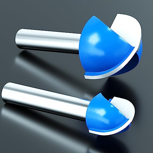 Vipbhtool Cove Box Router Bit Set Solid Carbide Double Flute Core Box Round Nose Router Bit 1/4 Inch Shank Woodworking Tool- 1/4\" 5/16\" 3/8\" 1/2\" 5/8\" 3/4\" 7/8\" 1\" Cutting Diameter, Half Round Groove - Thumbnail 6