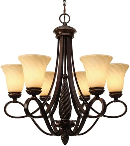 Golden Lighting Torbellino 6-Light Chandelier in Cordoban Bronze
