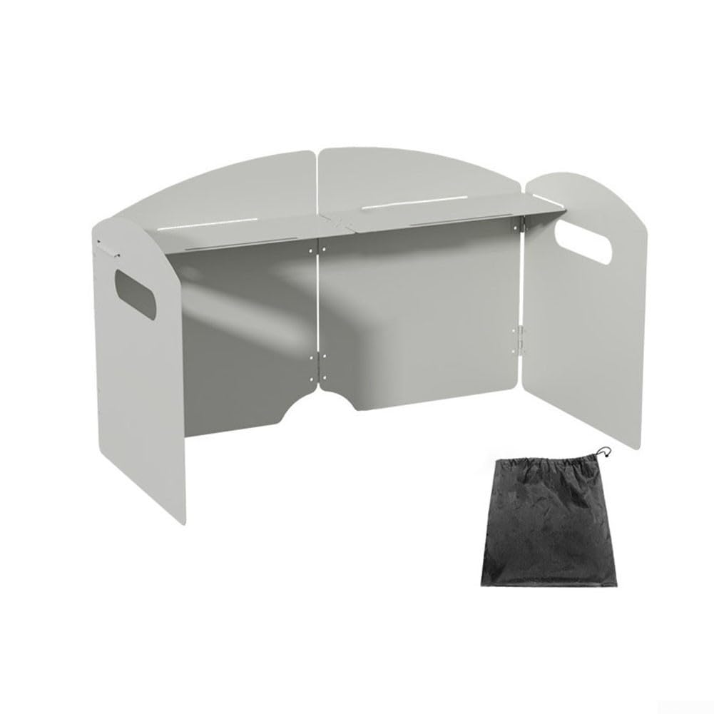 34-Panel Camping Stove Windscreen Carbon Steel(White trifold)