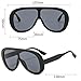 willochra Oversized Pilot Sunglasses Women Fashion Big Frame One Piece Sun Glasses Mask Goggle Trendy Metal Frame Oval Shades (TEA)