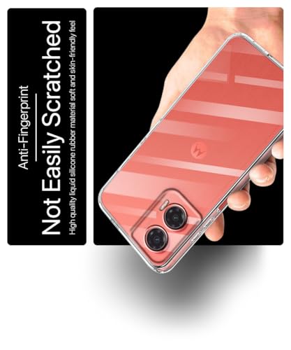 Image of WOW IMAGINE Transparent Back Cover Case for Motorola Moto G35 5G | Raised Bumps for Full Device & Camera Protection Shockproof TPU Silicone Back Case Mobile Cover - Transparent