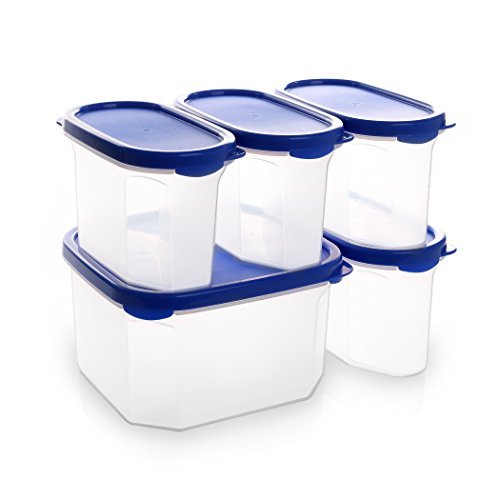BINO 24-Piece Meal Prep Plastic Food Storage Container Set with Lids (OLD-BLUE)