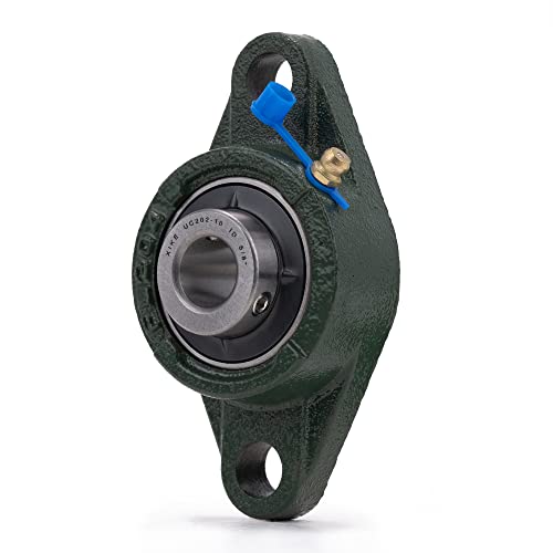 Image of XIKE 2 Pcs UCFL202-10 Bore 5 /8 inch Pillow Block Flange Mounted Ball Bearings. | Solid Cast Iron Base and Self Aligning Chrome Steel Sealed Bearings