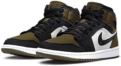 Amazon | [ナイキ] WMNS AIR JORDAN 1 MID SE OLIVE TOE BLACK