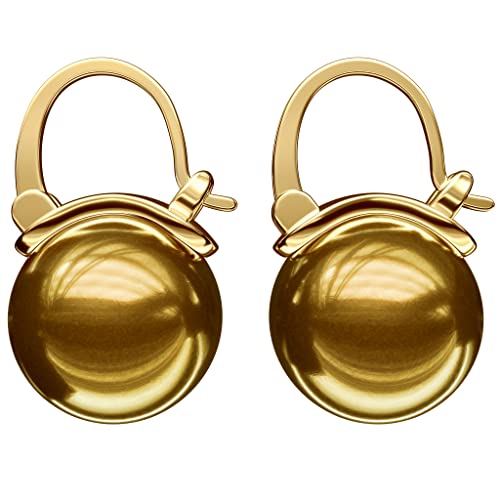 Pearl Drop Stud Earrings Huggie Hoop Golden-tone Earrings for Women, ideal bridal, work, party, dress, holidays