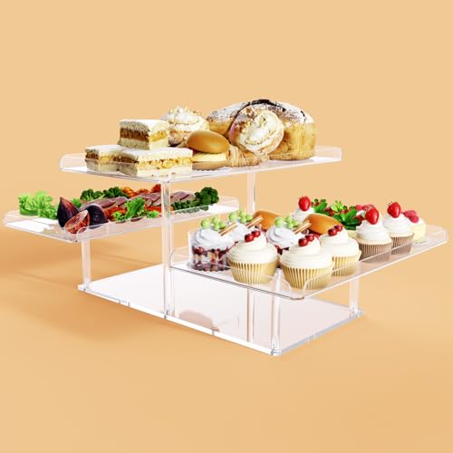 Upgraded Dessert Table Display Set, Acrylic Cupcake Buffet Dessert Risers Stands, Tier Serving Trays Holder for Weddings Baby Shower Tea Party - Image 4