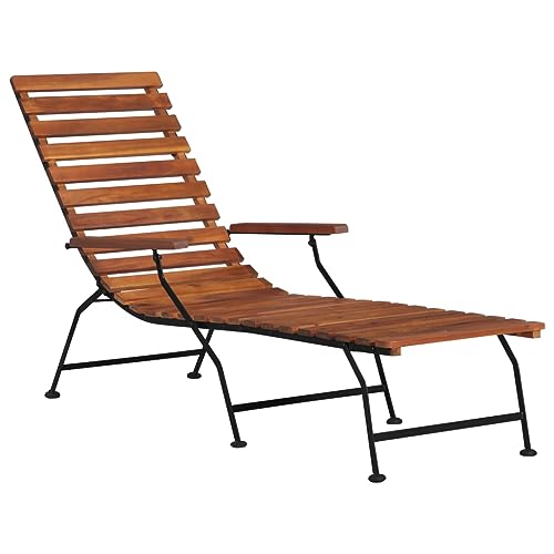vidaXL Tumbona de Jardín Muebles Mobiliario de Exterior Terraza Porche Patio Casa Hogar Piscina Aire Libre Asientos Sofá Sillones Madera Acacia Maciza