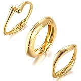EDLMKM 3 Pcs GGold Bangles for Women Cuff Bracelet Gold Bracelet Jewellery for Women, Set of 3 Chunky Gold Bangles for Womenn, GGold Plated Bangle for Womenn, Chunky Open Cuff BanglesGold Jewellery