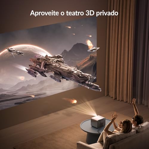 BYINTEK Projetor R90 Rock full HD 1920 * 1080P, 2200 ANSI, suporta 4K 3D,focagem automática TOF, pro