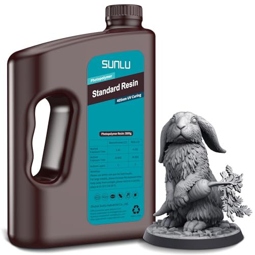 SUNLU 3D Drucker Resin 3KG, 405nm UV Härtendes Standard Photopolymer Schnellharz für 4K/8K...