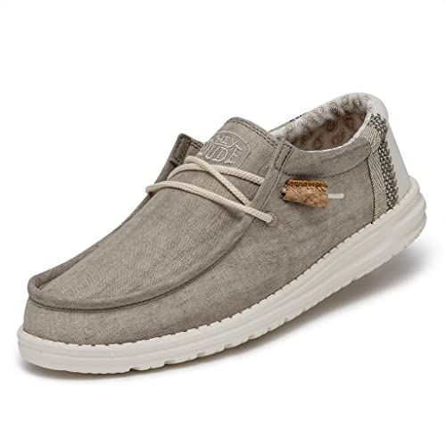 Image of HEYDUDE Men's Wally Linen | Men's Loafers | Men's Slip On Shoes | Comfortable & Light-Weight