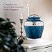 Trupoint Memorials Cremation Urns for Human Ashes, Decorative Burial Urn for Adult Men and Women, Large Dark Blue with Silver Lining