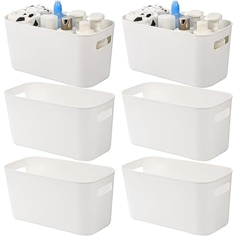Yopay 4 Pack Plastic Storage Bin with Handle Cover