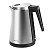 Secura Electric Kettle Water Boiler for Tea Coffee Stainless Steel 1.5L Large Cordless Hot Water Pot BPA Free with Auto Shut-Off Boil-Dry Protection LED Light 120V/1350W (K15-F1E)
