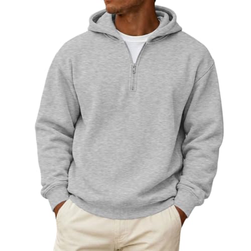 Mens Hoodies Zip Up 1/4 Zip Big and Tall Fleece Classic Travel Hoodie - image 1