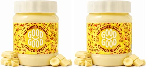 GOOD GOOD No Added Sugar White Choco Spread - Chocolate Spread with Natural Sweeteners - Gluten Free - Vegetarian Friendly - 12oz / 350g (Pack of 2)