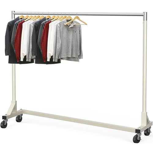 Simple Houseware Industrial Grade Z-Base Garment Rack, 500lb Load with 63 Inches Extra Long Bar, Gray