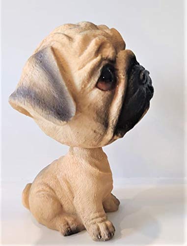 Image of Awestuffs Dog Bobblehead Resin Bobblehead Action Figure for Car, Desk, Office, Home Decor (Pug)