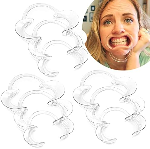Dental Cheek Retractor, 9-Pack 100% BPA-Free C-Shape Autoclavable Mouth Opener Retractors for Teeth Whitening, Party, Mouthguard Challenge Game (3X Size S, 3xSize M, 3xSize L) (9 Pack)