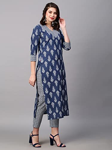 Image of ANNI DESIGNER Women's Cotton Blend Kurta And Pant Set