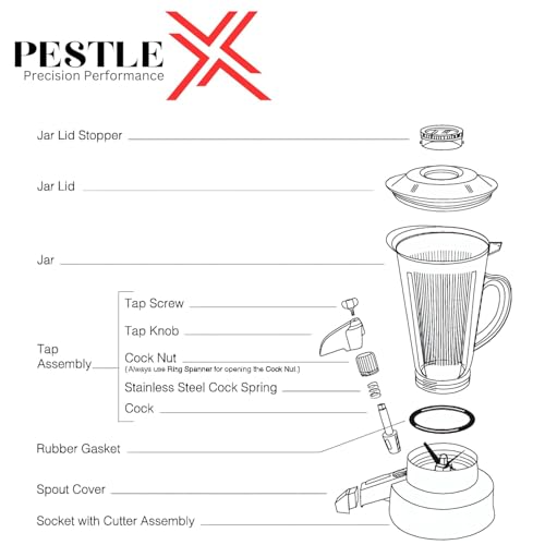 Image of Juicer Megaflow Jar Attachment With Tap - Max 3000ML & Compatible with All Sujata Models Only Large Capacity.