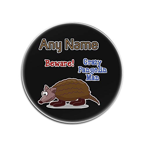 UNIGIFT - Juego de 4 Posavasos de Cristal con diseño de Animales, con Texto en inglés Crazy Pangolin Man, Vidrio, Negro, Redondo
