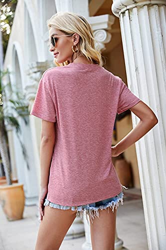 Womens Pink Ribbon Breast Cancer Awareness Shirts Gifts Faith Over Fear Short Sleeve T Shirt Tops Tees Large #TOP2