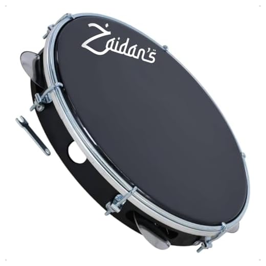 Pandeiro Profissional Abs Preto 10 Polegadas Pele Preta Marca Zaidan's Samba Pagode Percussão Instrumentos Musical
