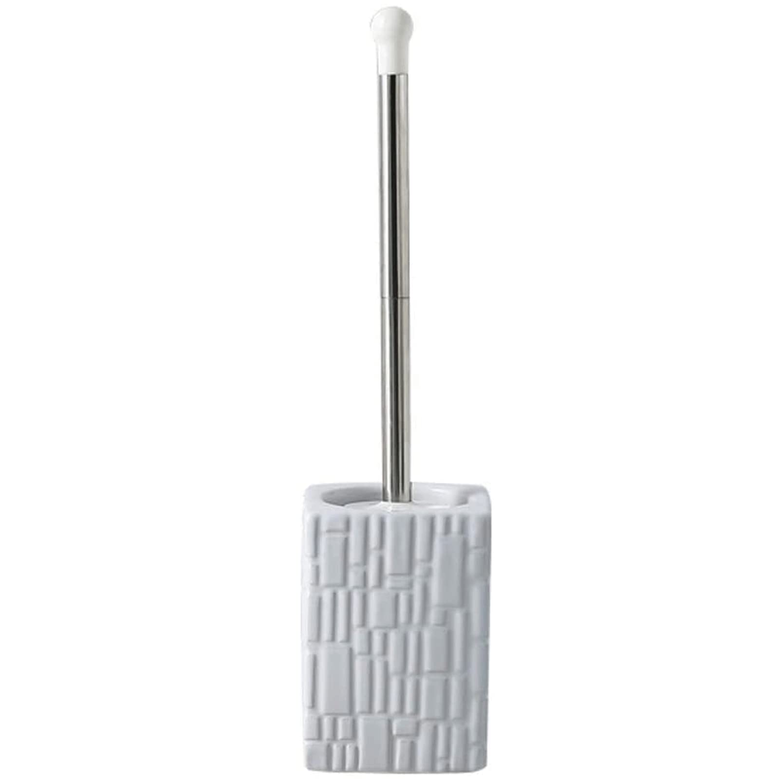 Habiba Escobilla de baño Cepillo de Inodoro Multiusos con Base de cerámica, Cepillo de Inodoro de Mango Largo de Acero Inoxidable con Cabezal de Cepillo extraíble, fácil de Limpiar Soporte antigoteo