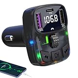 Kfz-Stecker-Adapter, Fahrzeug-Schnellladeadapter, Ladegerät mit verstellbarem LED-Umgebungslicht,...