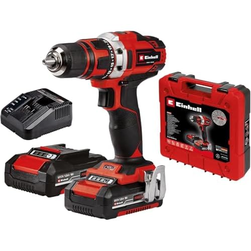 Einhell Akku-Bohrschrauber TE-CD 18/40-1 Li (2x1,5 Ah) Power X-Change (Lithium-Ionen, 40 Nm, 2-Gang-Getriebe, Drehzahl-Elektronik, LED, inkl. 2x 1,5 Ah PXC-Akkus und Ladegerät)