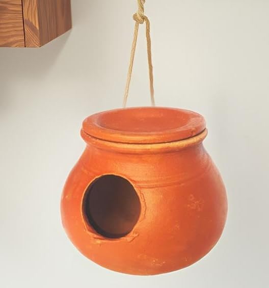 ZENRISE Clay Pot mud Hanging Bird House mutka with Lid for Egg Laying and Breeding,15cm - 1 Piece-picture-28
