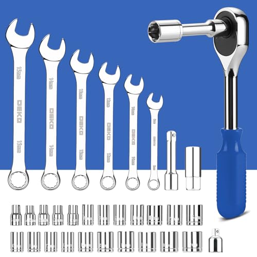 Image of DEKOPRO Tool Set: 228 Piece Home Tool Kit, Household Basic Repair Tool Set Comes with Storage ToolBox, Socket Wrench Set for Car, Hand Tool Box Set for Home - Blue