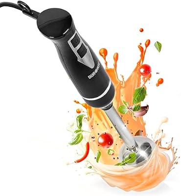 Duronic HB35B Batidora de mano 350W | 2 velocidades | 2 cuchillas de acero inoxidable | Eje de acero inoxidable | Ligera y erconómica | Ideal para preparar Batidos Sopas Purés Frutas Verduras