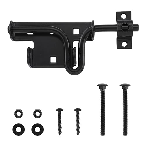 HOME MASTER HARDWARE Heavy Duty Slide Bolt Gate Latch, Thickened Metal Sliding Bolt Door Lock with Padlock Hole, Solid Hardware for Wooden Fence, Barn Door, Shed Door, Yard Door, Interior and Outdoor