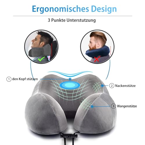 Reisekissen LUXSURE Nackenkissen mit Memory-Schaum für Reisen