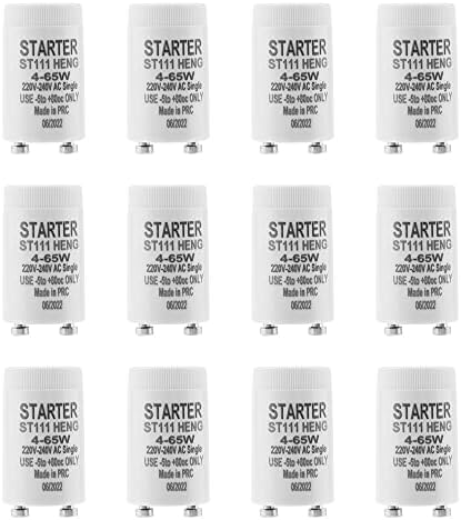 BlueXP 12 Pack ST111 Fluorescent Light Starter Switches 4-65 W Longlife Starters for Fluorescent Tubes Lamps