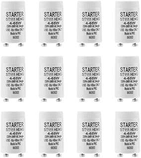 BlueXP 12 Pack ST111 Fluorescent Light Starter Switches 4-65 W Longlife Starters for Fluorescent Tubes Lamps