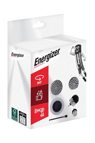 Energizer - Set Brosse Nettoyage Perceuse 6PCS Brosse Perceuse Voiture, Nettoyage, Jantes, Carrelage Tapis, Baignoire, Cuisine, Toilettes, Sol - Rallonge Pratique Incluse